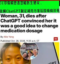 ChatGPT被指致用户死亡 31岁女工程师疑轻信AI减药建议后身亡